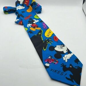 silk vintage Disney Mickey neck tie men’s cartoon colorful Disney Balancine